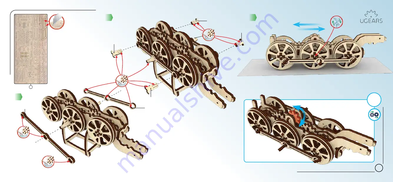 UGEARS Locomotive with Tender Assembly Instructions Manual Download Page 11