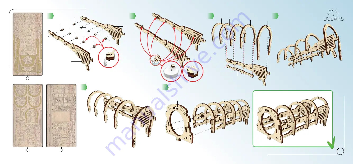 UGEARS Locomotive with Tender Assembly Instructions Manual Download Page 15