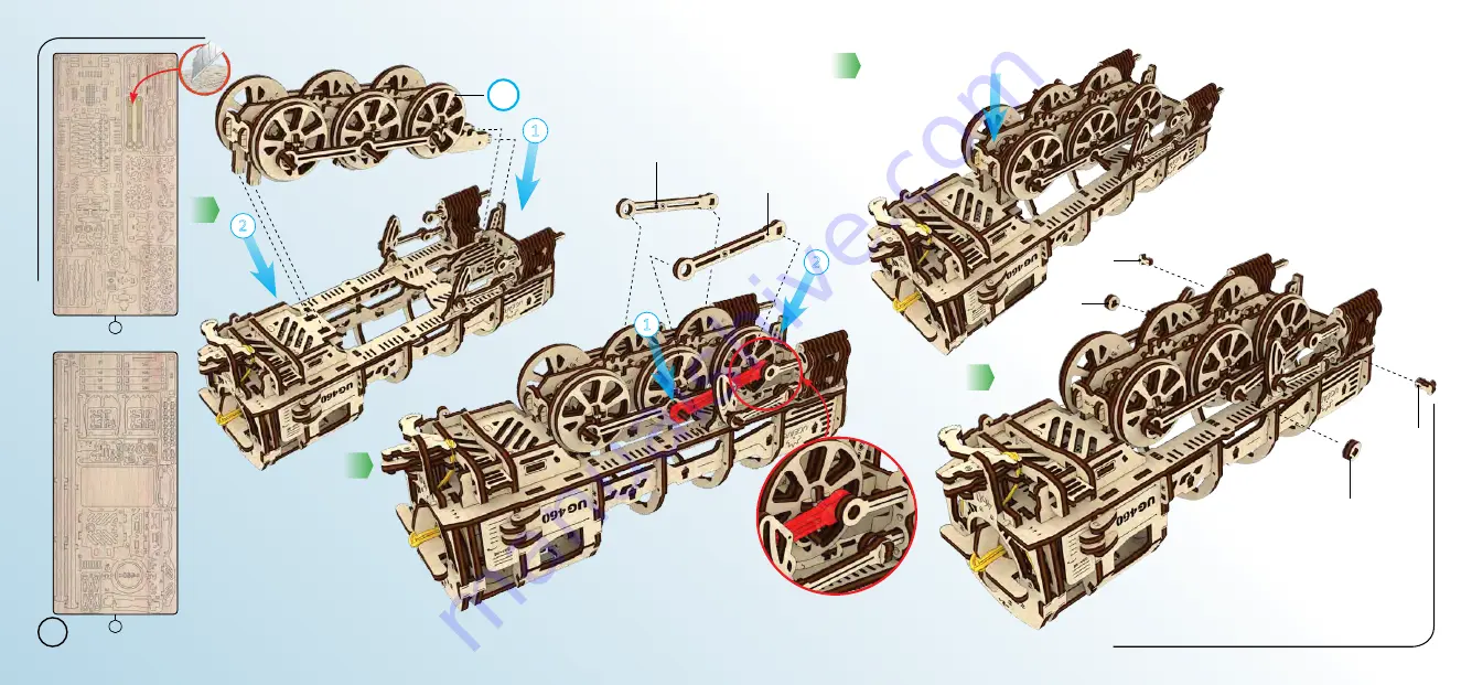 UGEARS Locomotive with Tender Assembly Instructions Manual Download Page 30