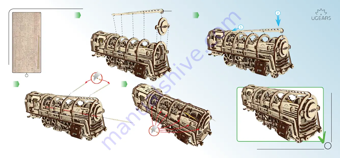 UGEARS Locomotive with Tender Assembly Instructions Manual Download Page 35