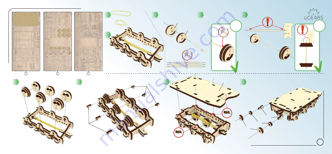 UGEARS Locomotive with Tender Скачать руководство пользователя страница 37