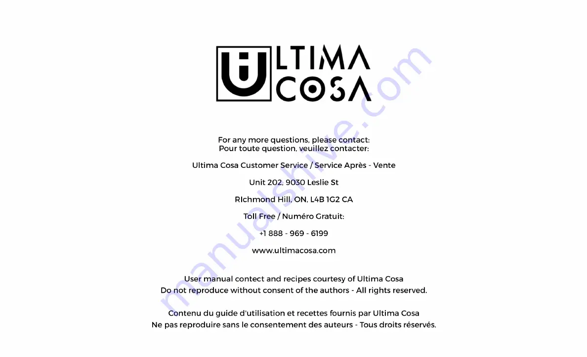 ULTIMA COSA Presto Luxe Plus Instruction Download Page 27