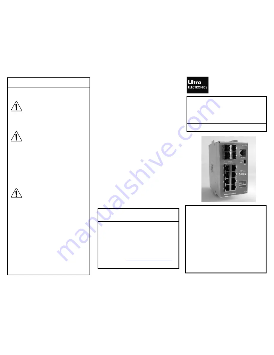 Ultra electronics G408M Installation Instructions Download Page 1