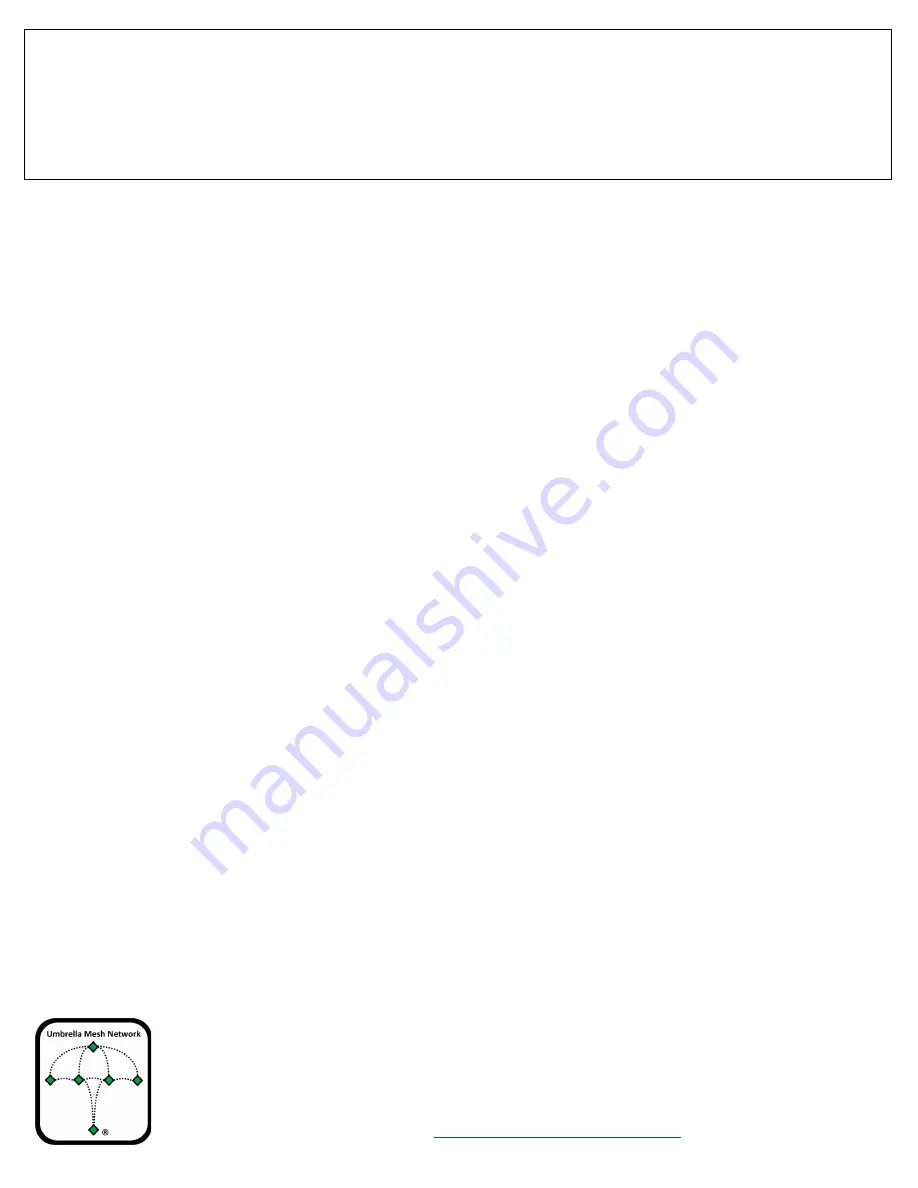 Umbrella Mesh Network Umbra Legacy User Manual Download Page 2