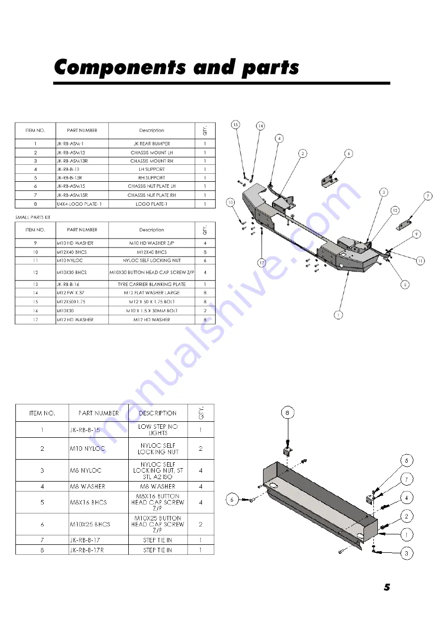 Uneek 4x4 JK-RB-ASM11 Fitting Instructions Manual Download Page 5