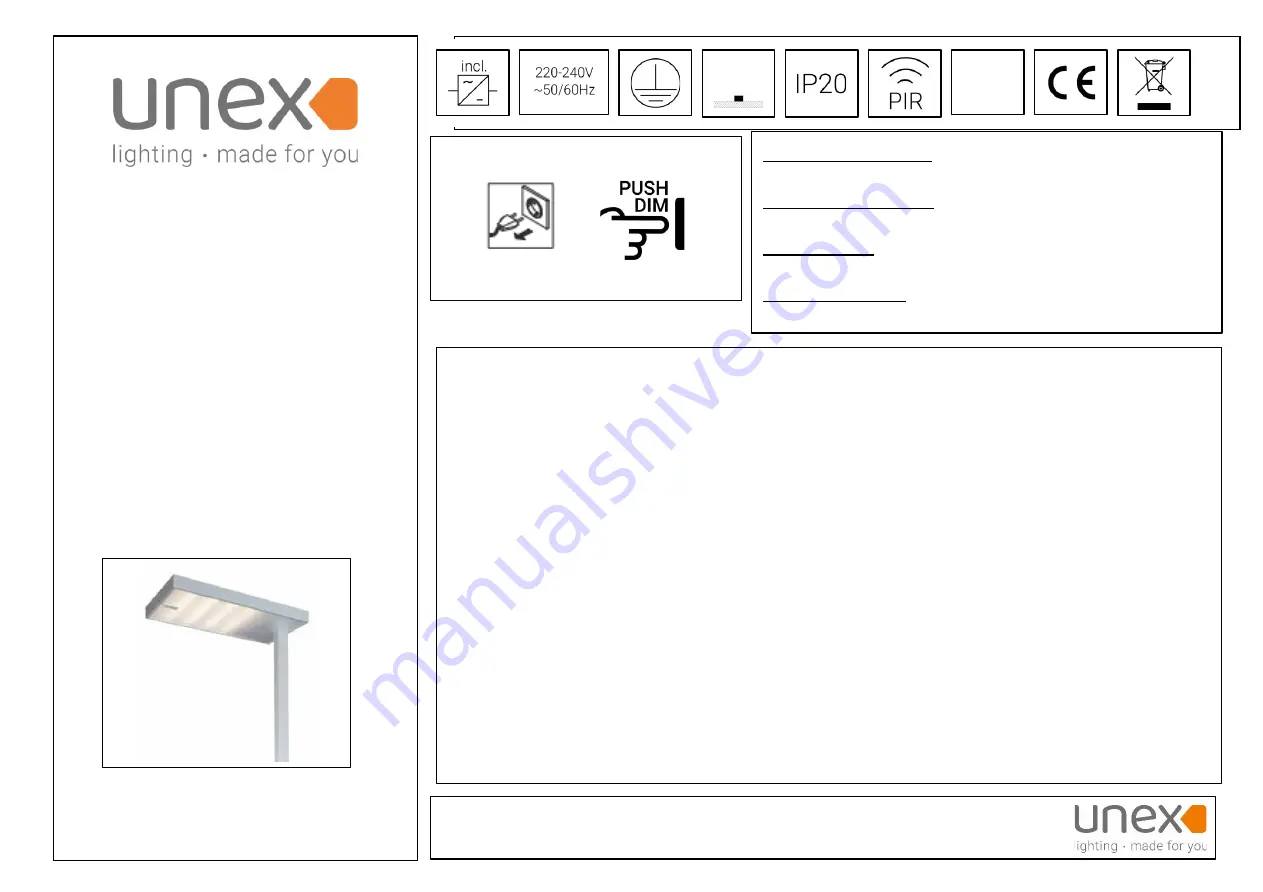 Unex Asimo 160-009-41 Operating Manual Download Page 1