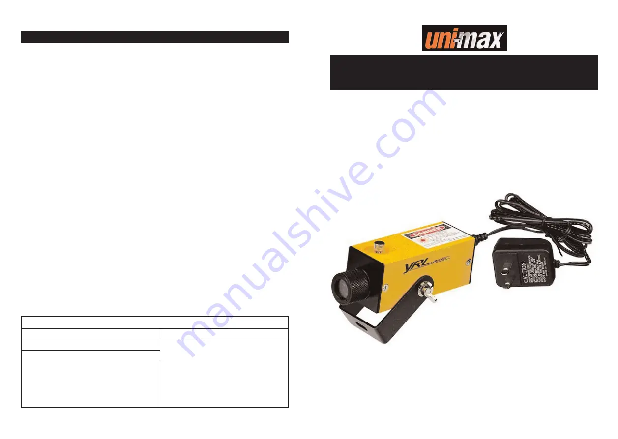 Uni-max LM 63A User Manual Download Page 1