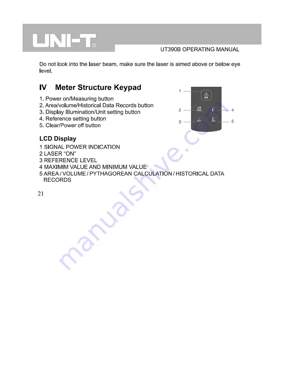 UNI-T UT390B Operating Manual Download Page 5