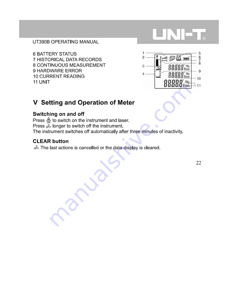 UNI-T UT390B Operating Manual Download Page 6