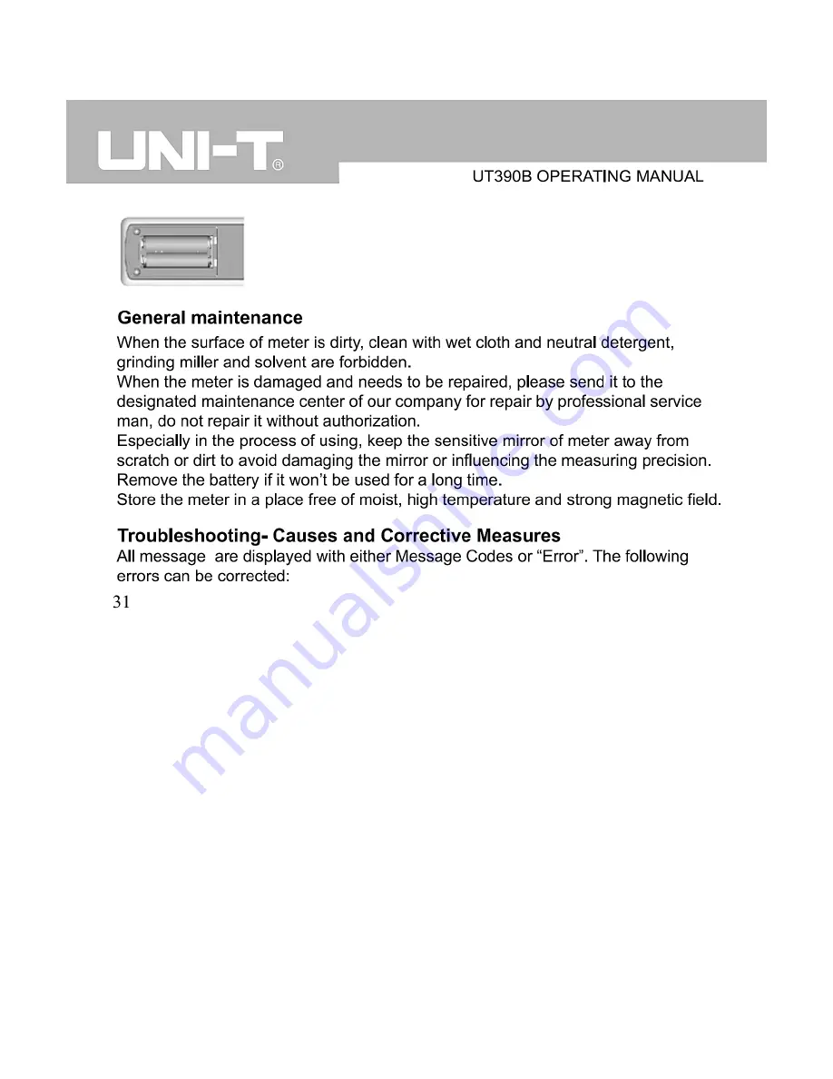 UNI-T UT390B Operating Manual Download Page 15