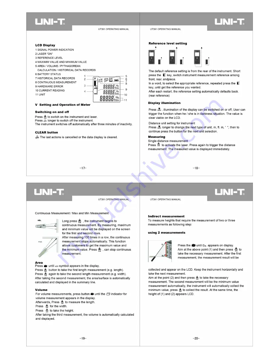 UNI-T UT391 Operating Manual Download Page 3