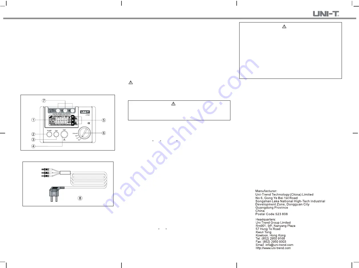 UNI-T UT581 Скачать руководство пользователя страница 2