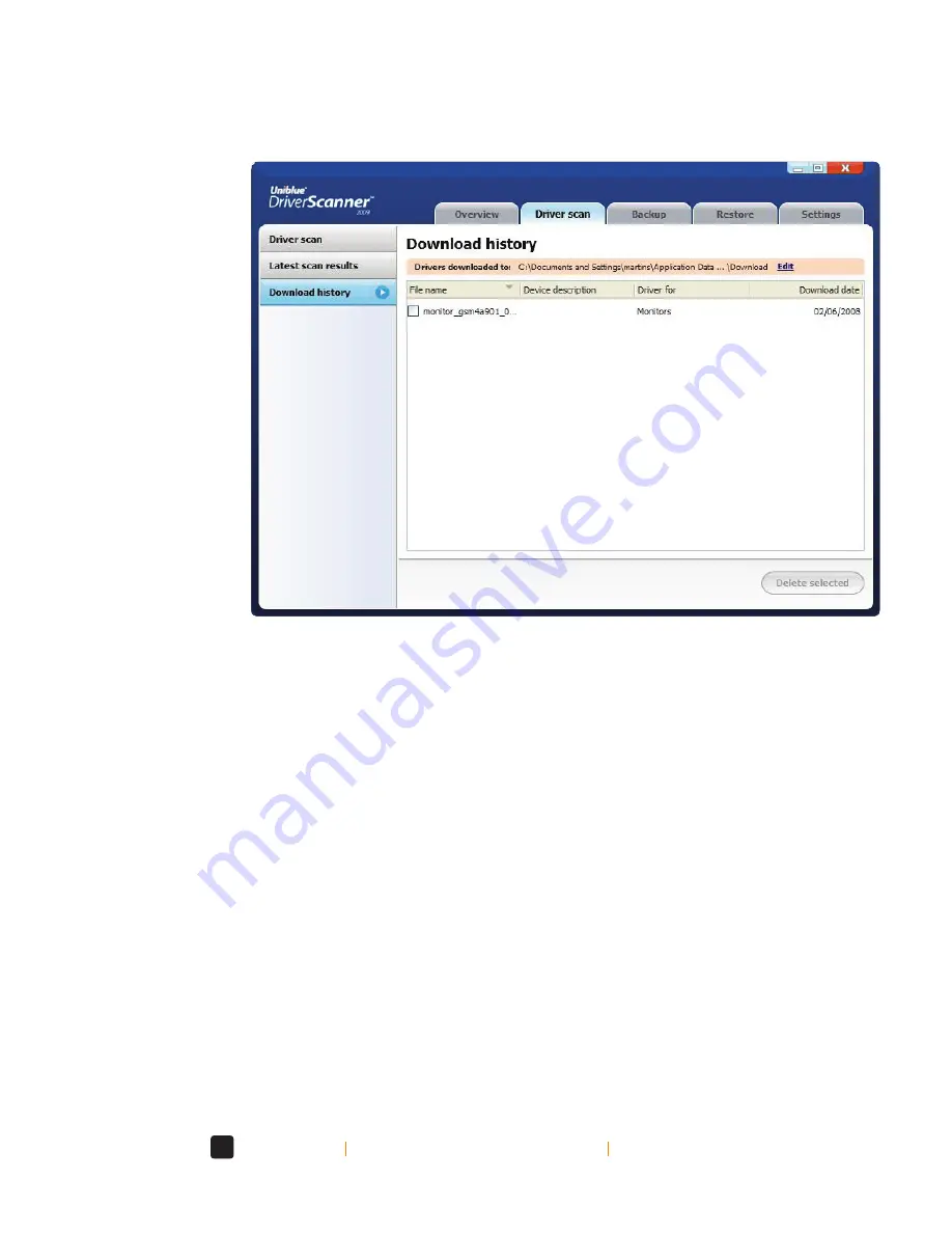 UNIBLUE DRIVERSCANNER 2009 Manual Download Page 37