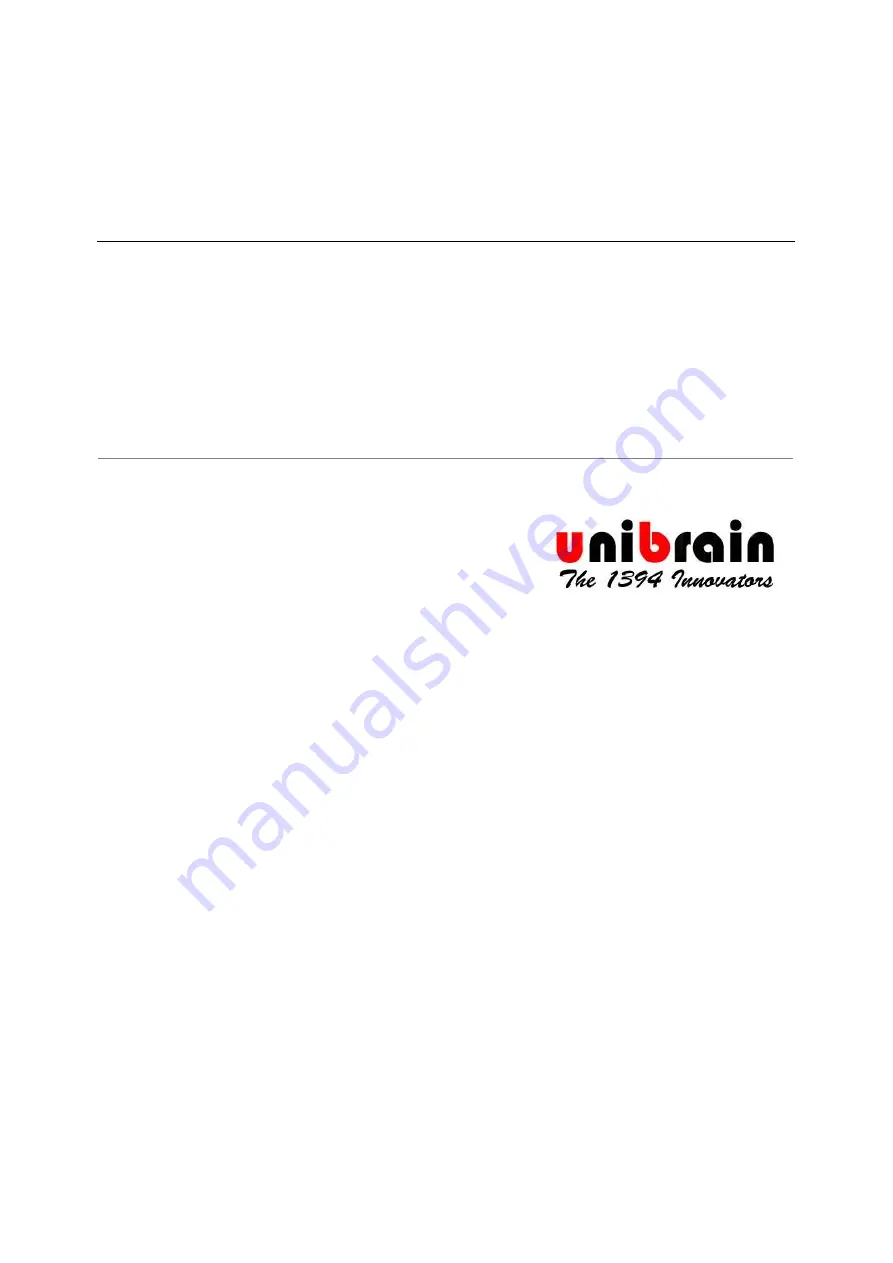 Unibrain 580 User'S Operation Manual Download Page 1