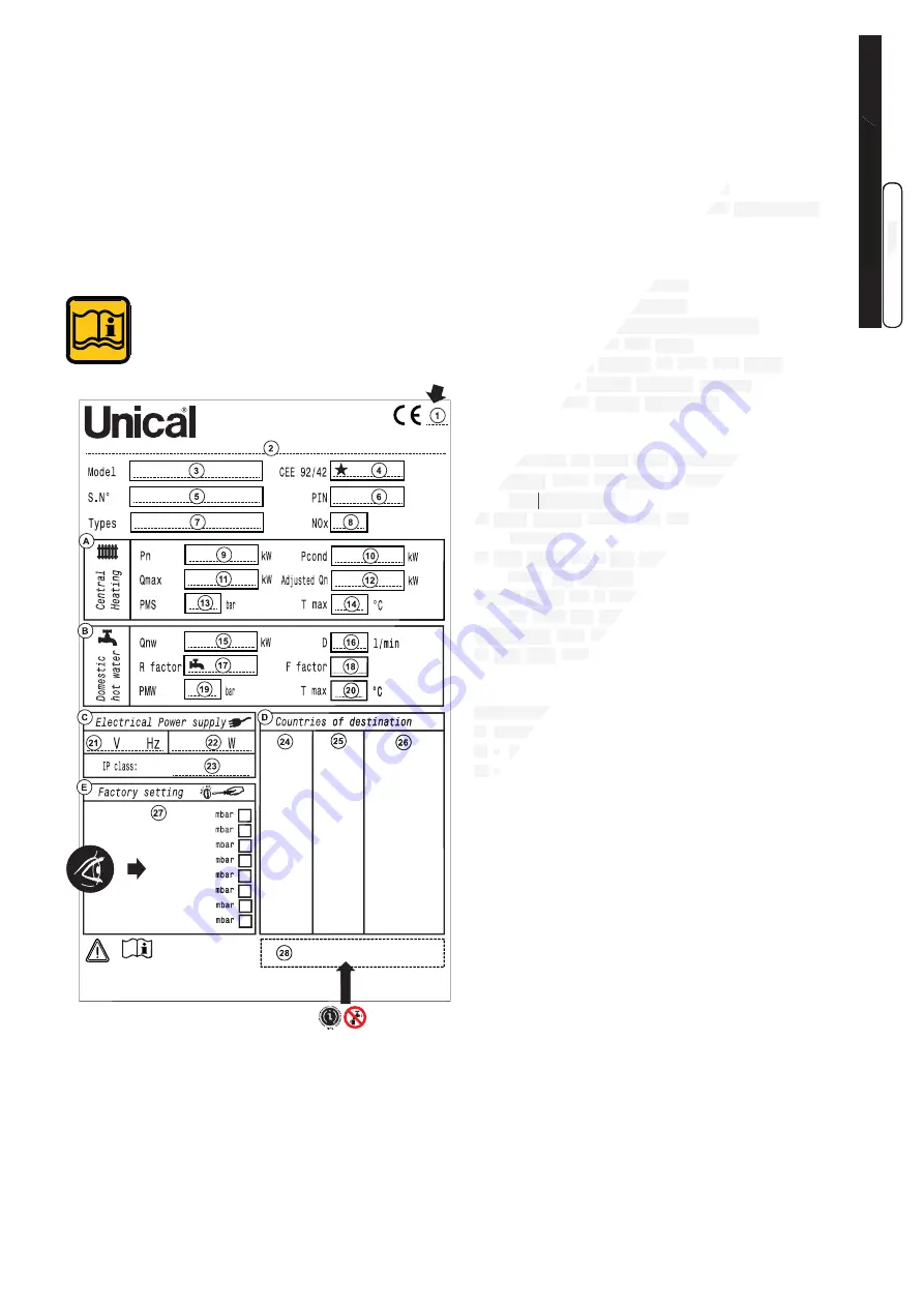 Unical !DEA CS 24 el Installation And Servicing Manual Download Page 43