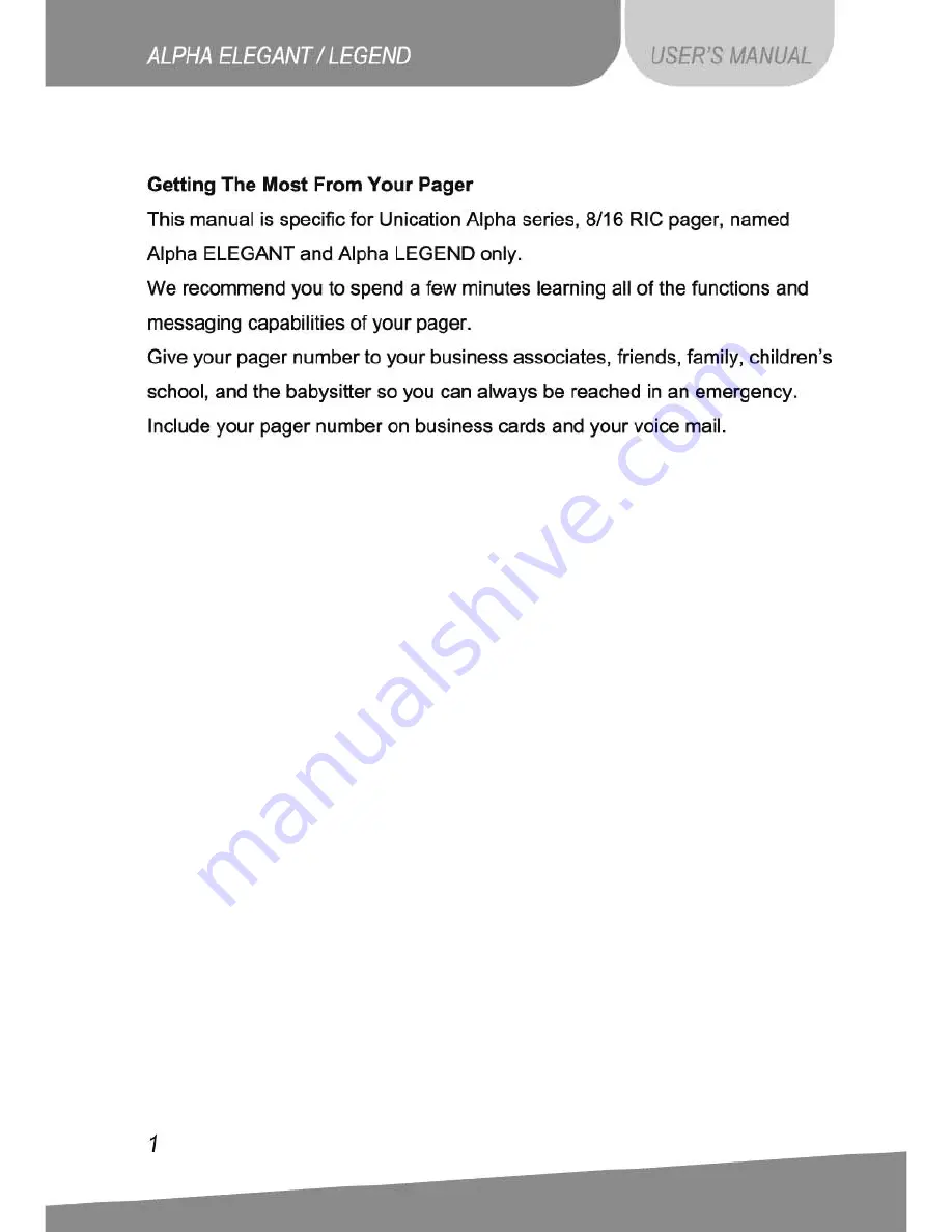 unication Alpha Elegant User Manual Download Page 4