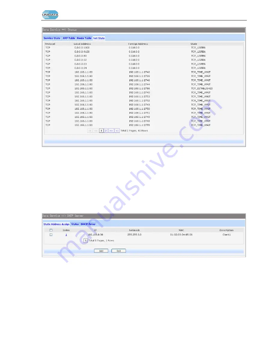 UniData Communication Systems UNIFIBER GIGAROUTER UF72N User Manual Download Page 36