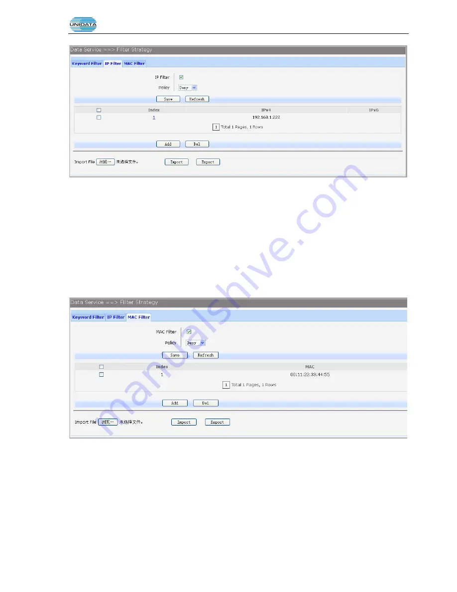 UniData Communication Systems UNIFIBER GIGAROUTER UF72N User Manual Download Page 50