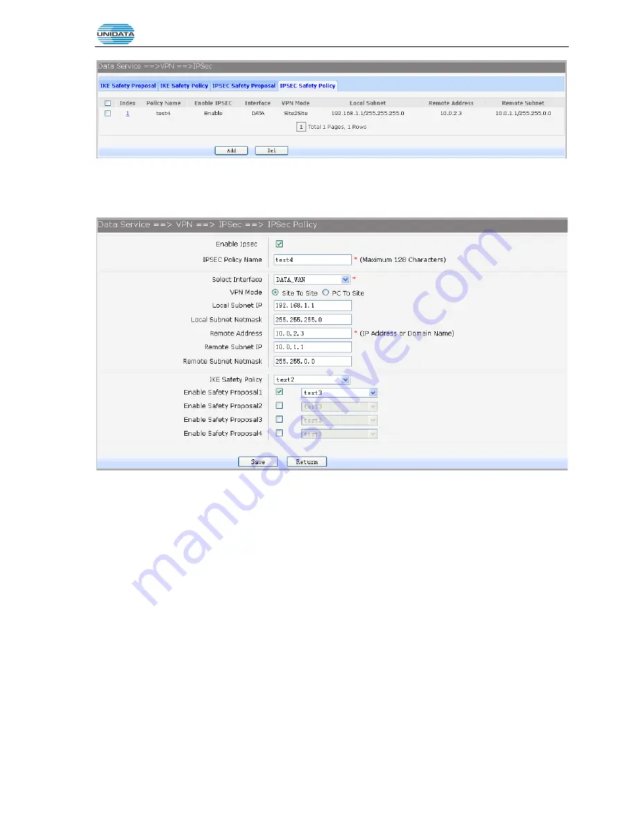 UniData Communication Systems UNIFIBER GIGAROUTER UF72N User Manual Download Page 66