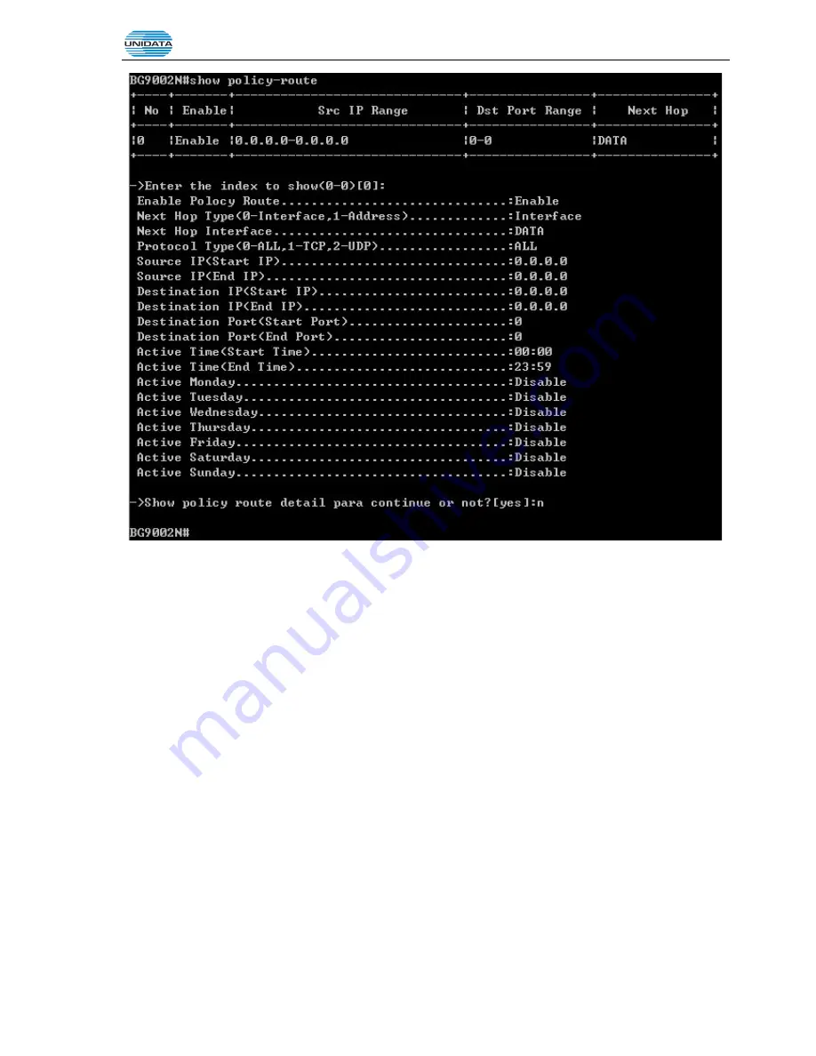 UniData Communication Systems UNIFIBER GIGAROUTER UF72N Скачать руководство пользователя страница 177