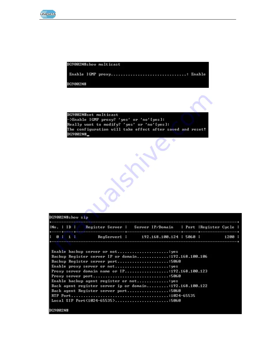 UniData Communication Systems UNIFIBER GIGAROUTER UF72N User Manual Download Page 184