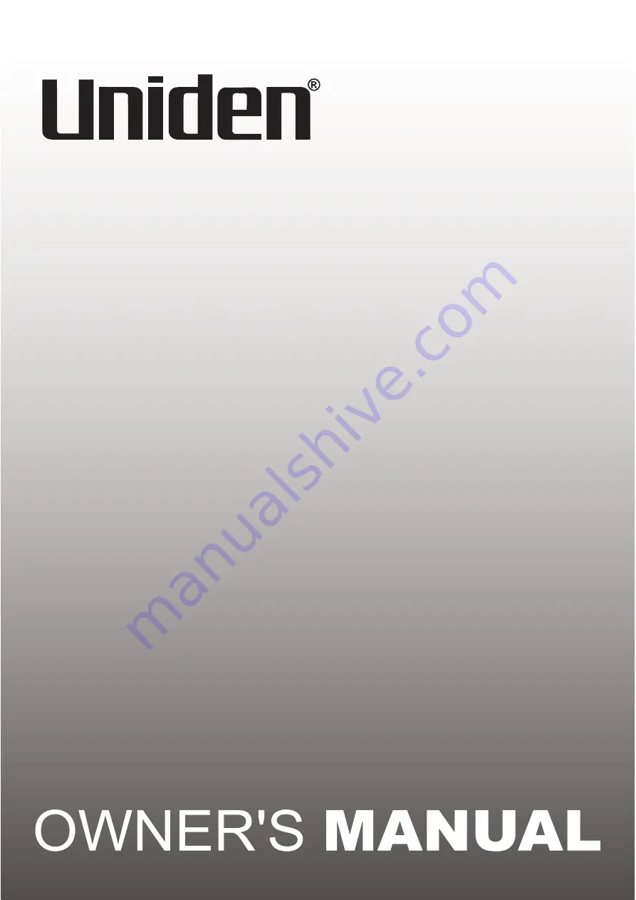 Uniden 9322402007892 Owner'S Manual Download Page 1