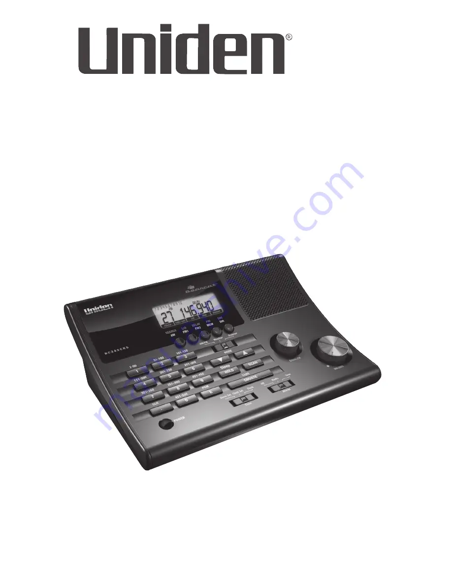 Uniden BC345CRS Manual D'Utilisation Download Page 1