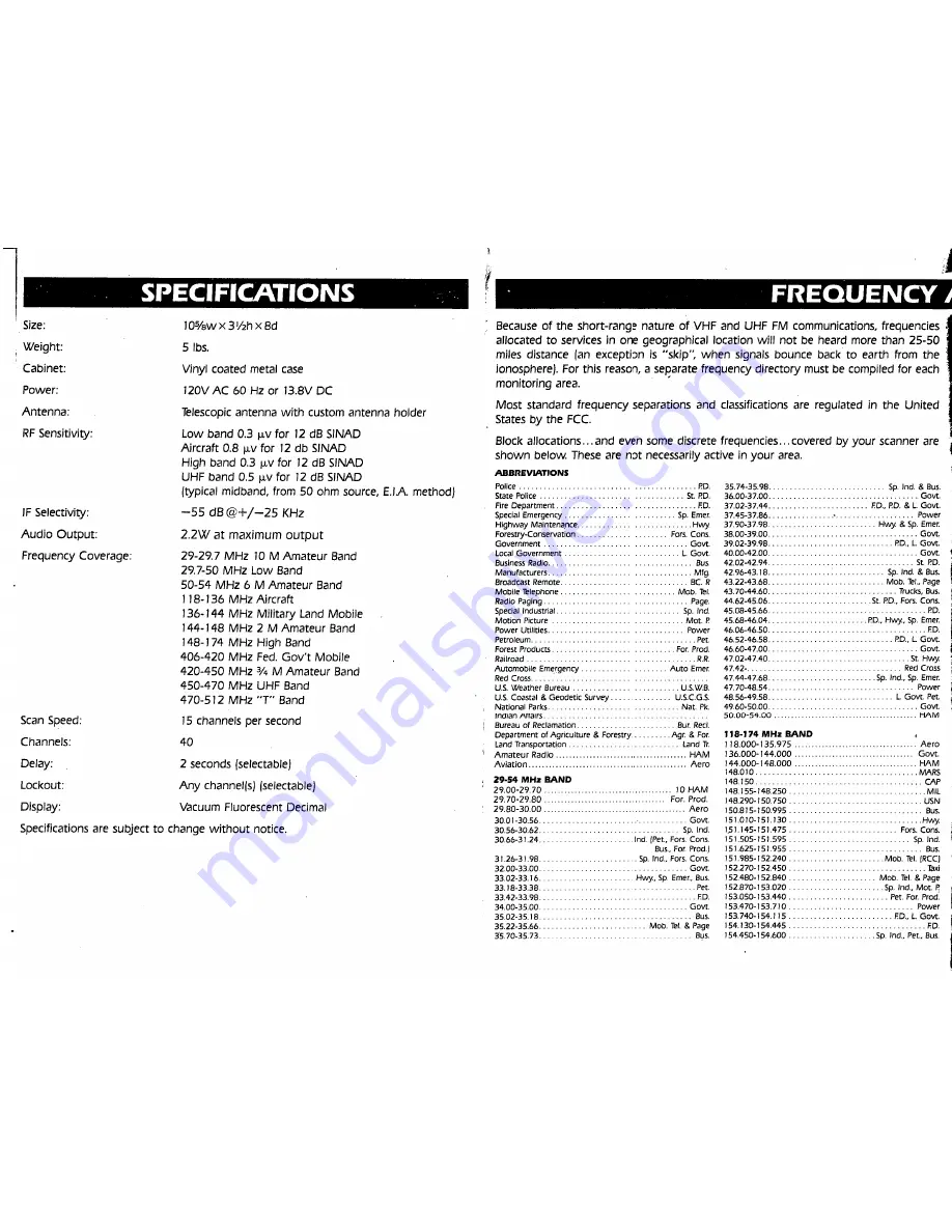 Uniden Bearcat BC 210XLT Operating Instructions Manual Download Page 6