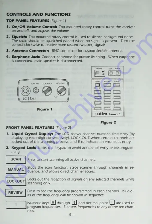 Uniden Bearcat BC 55XLT Operating Instructions Manual Download Page 5