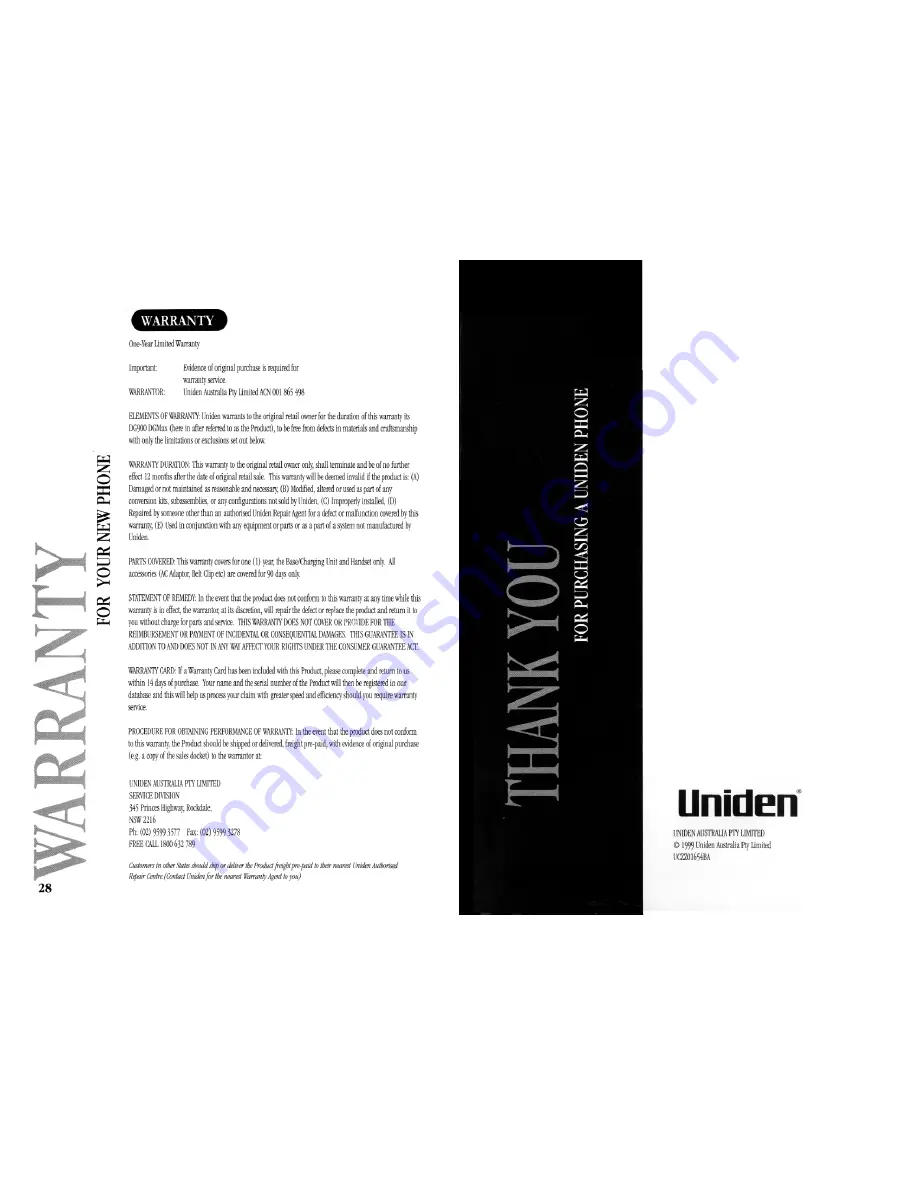 Uniden DG900 DGMax Owner'S Manual Download Page 16