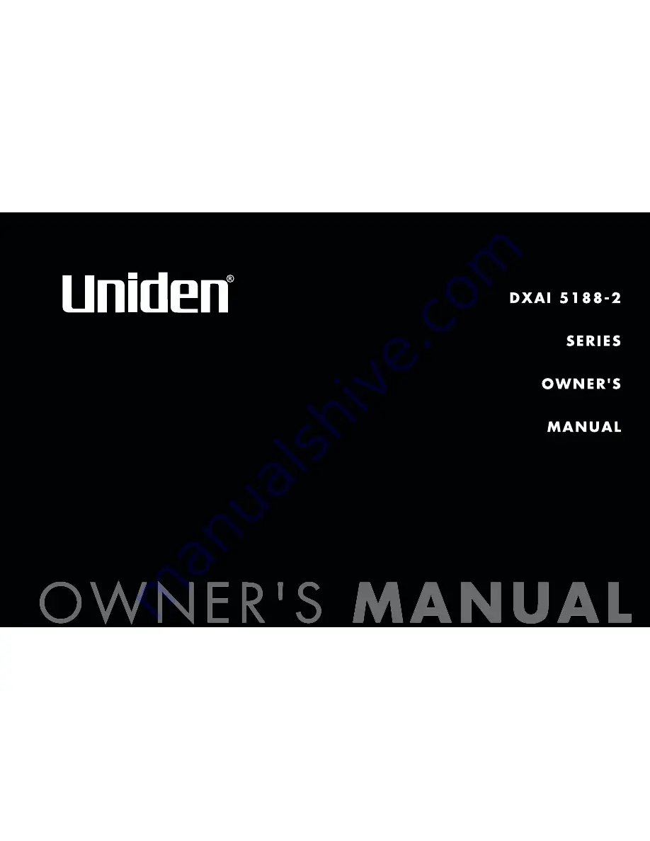 Uniden DXAI 5188-2 Series Owner'S Manual Download Page 1