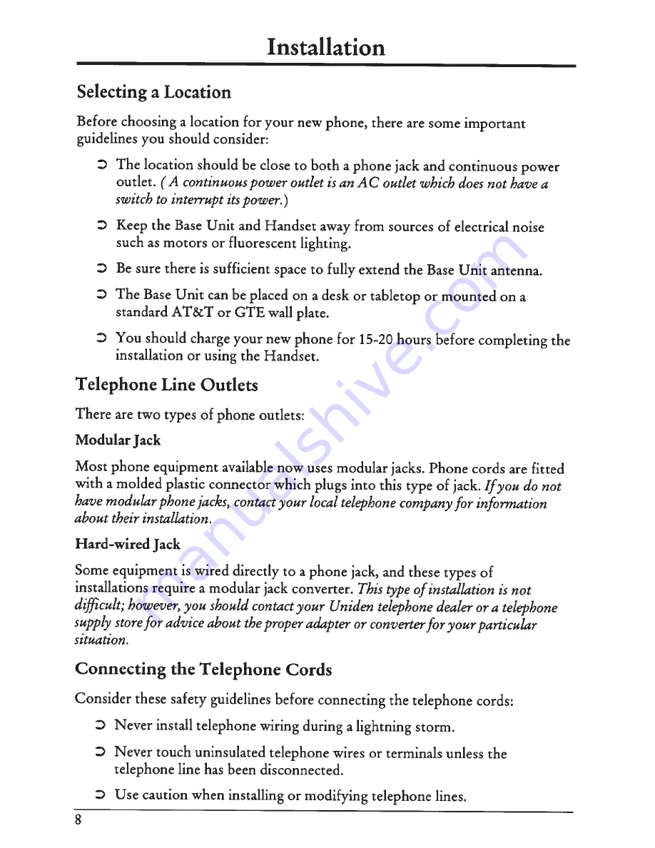 Uniden Extend-A-Phone EX945 Operating Manual Download Page 12