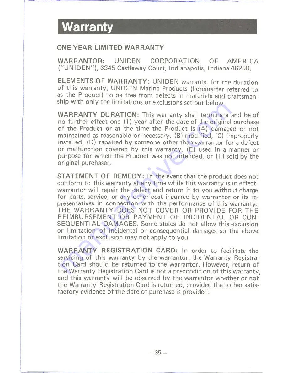 Uniden MC 800 User Manual Download Page 38