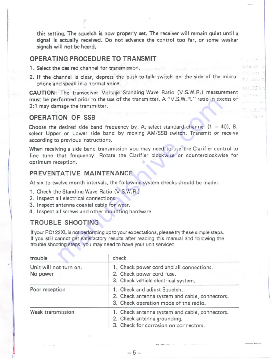 Uniden PC122XL Owner'S Manual Download Page 6