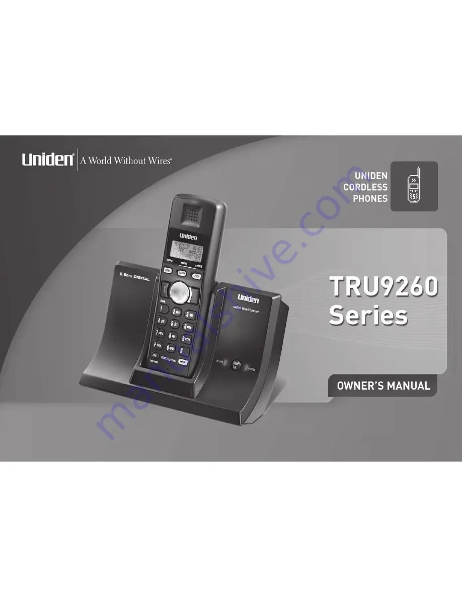 Uniden TRU9260 - TRU 9260 Cordless Phone Owner'S Manual Download Page 1