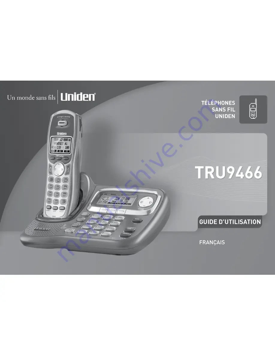 Uniden TRU9466 - TRU 9466 Cordless Phone Manual D'Utilisation Download Page 1