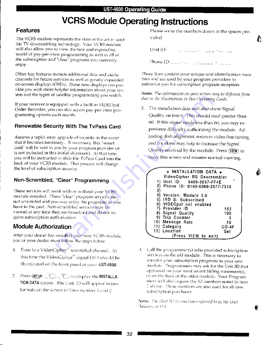 Uniden UST-4500 Operating Manual Download Page 29