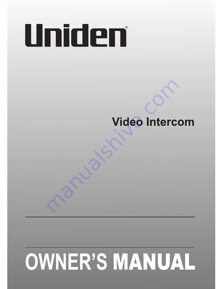 Uniden UWG 400 Owner'S Manual Download Page 1