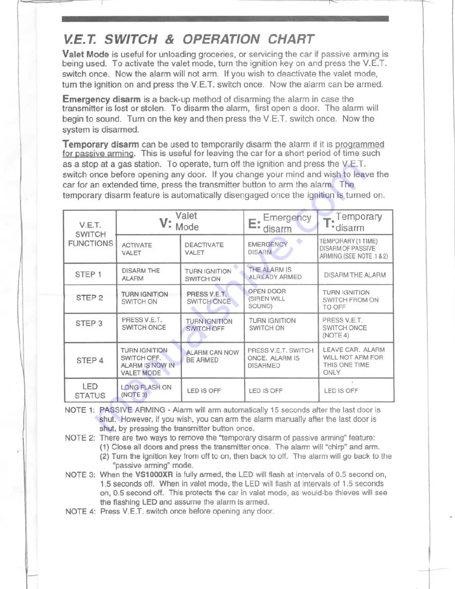 Uniden VS1000X Operating Manual Download Page 3