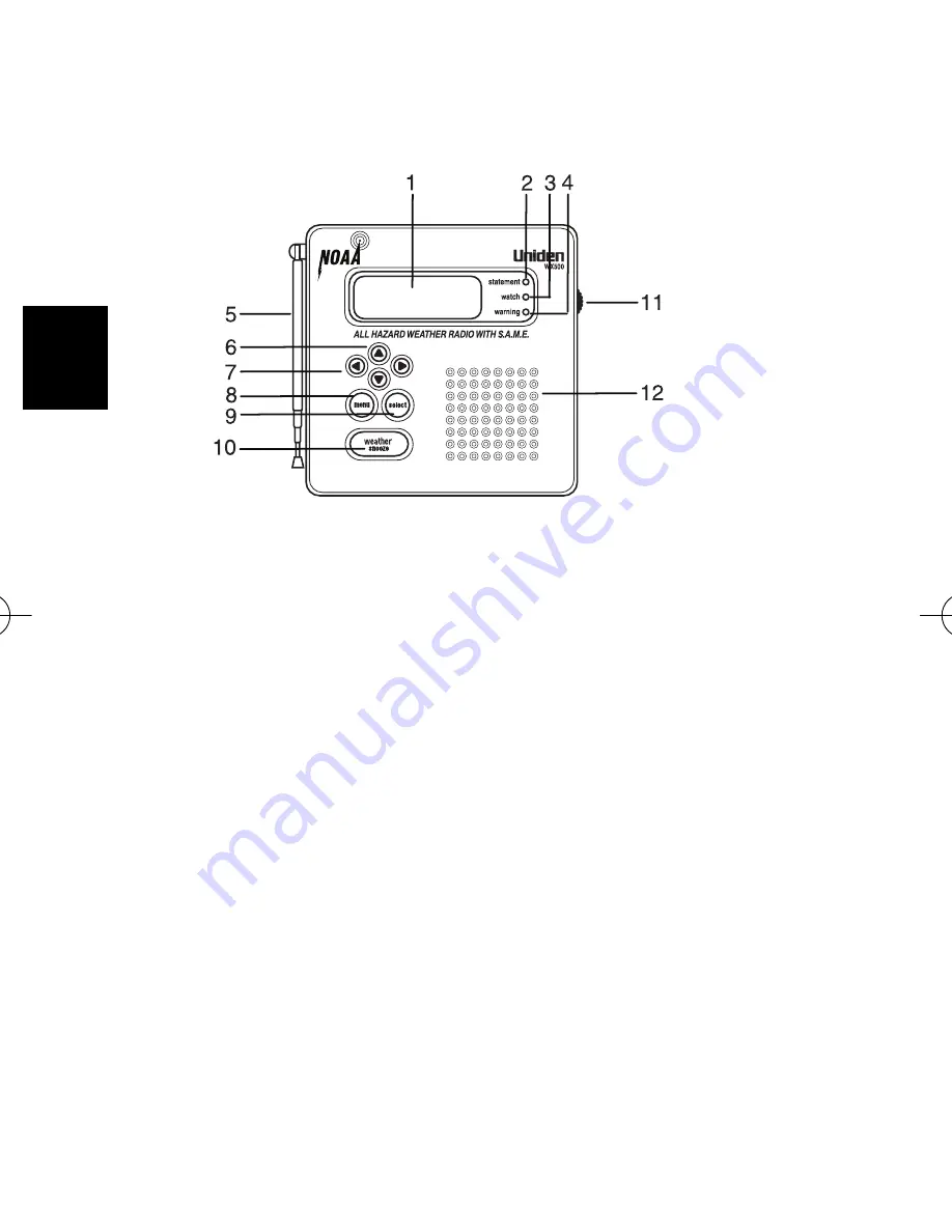 Uniden WX500 Reference Manual Download Page 12