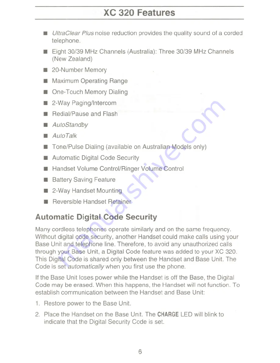 Uniden XC 320 Operating Manual Download Page 7