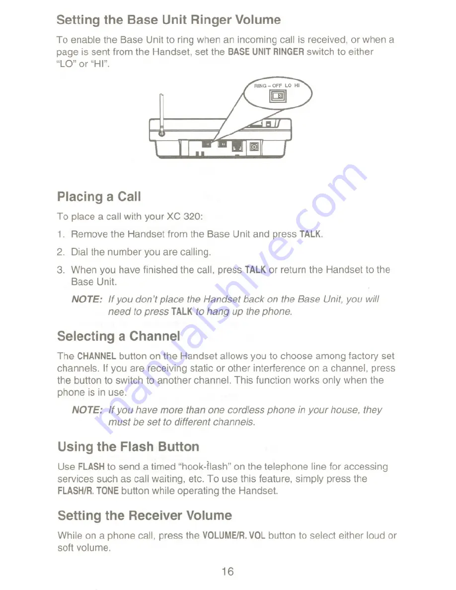 Uniden XC 320 Operating Manual Download Page 17