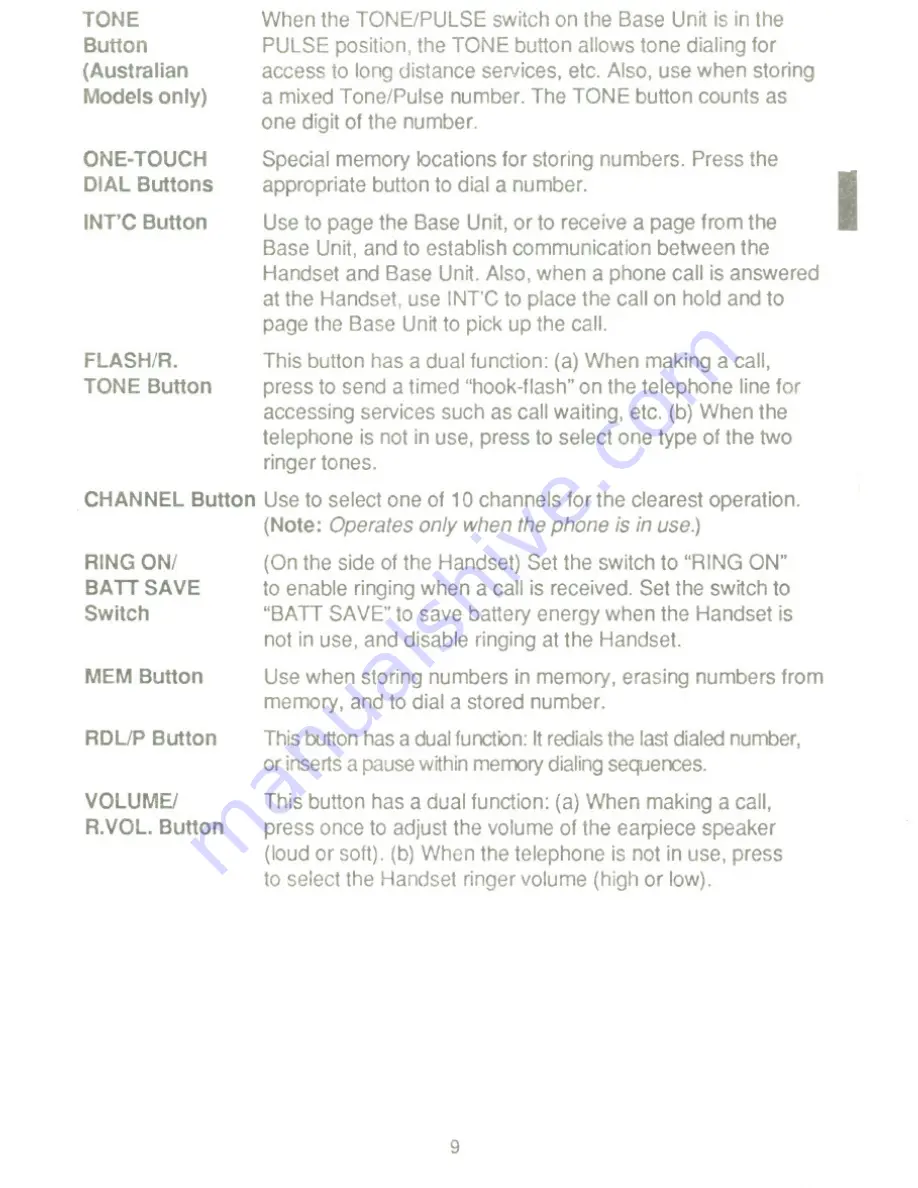 Uniden XC 340 Operating Manual Download Page 11