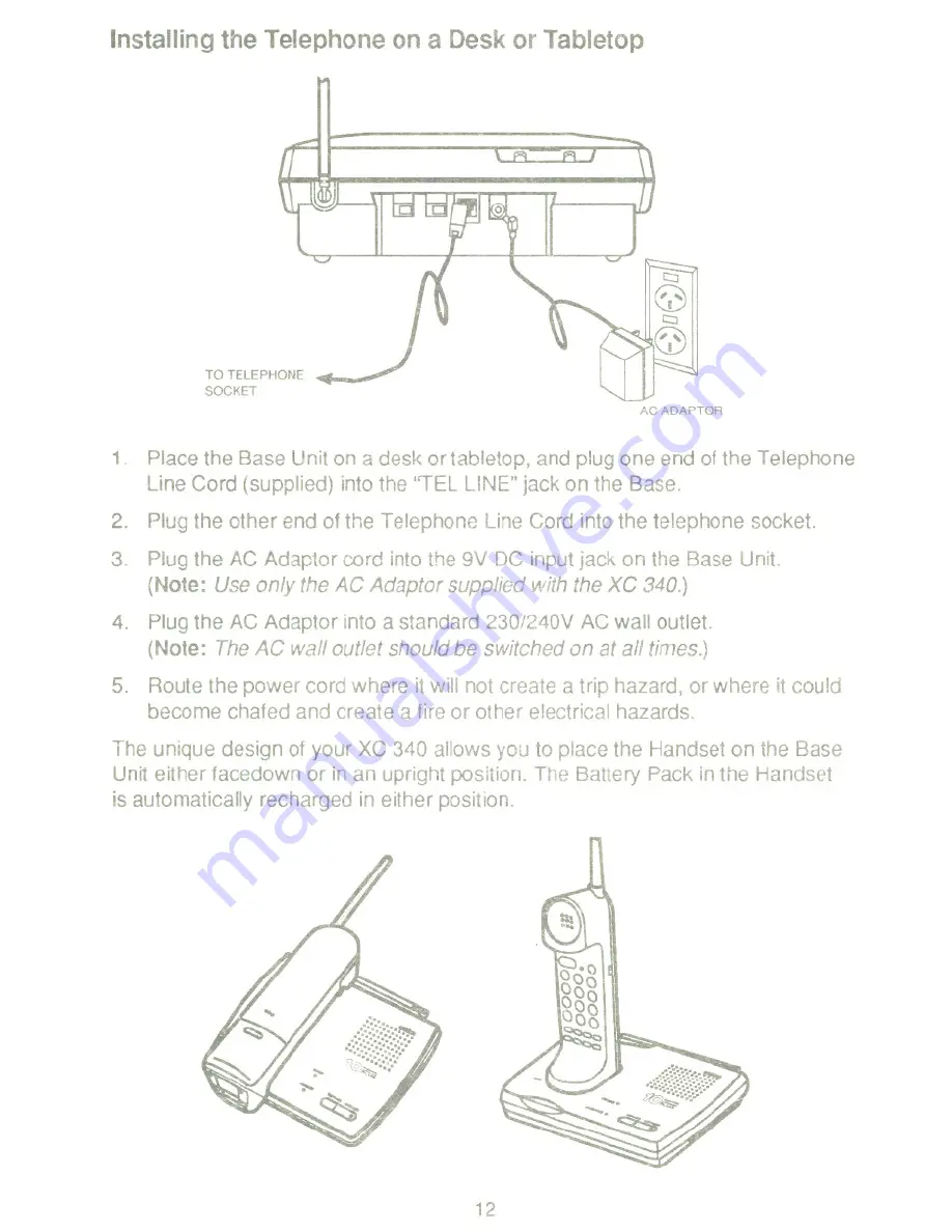 Uniden XC 340 Operating Manual Download Page 14