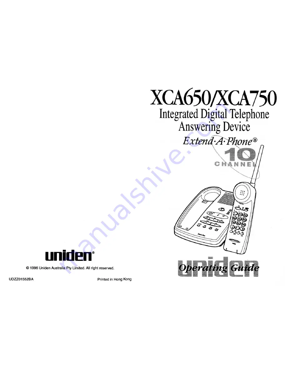 Uniden XCA750 Скачать руководство пользователя страница 1