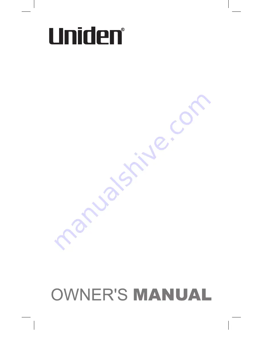 Uniden XS 1410 Owner'S Manual Download Page 1