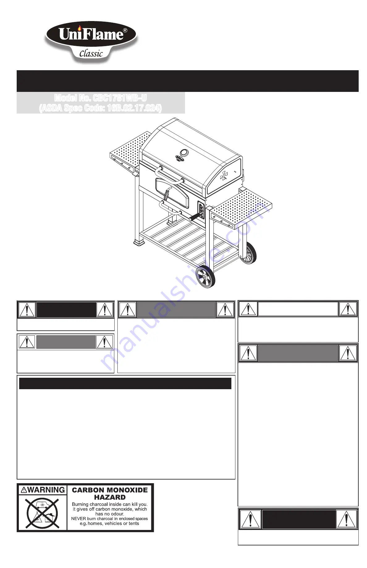 Uniflame CBC1781WB-U Owner'S Manual Download Page 1