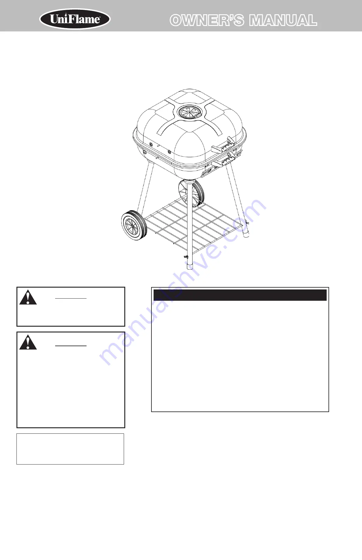 Uniflame CBC700W Скачать руководство пользователя страница 1