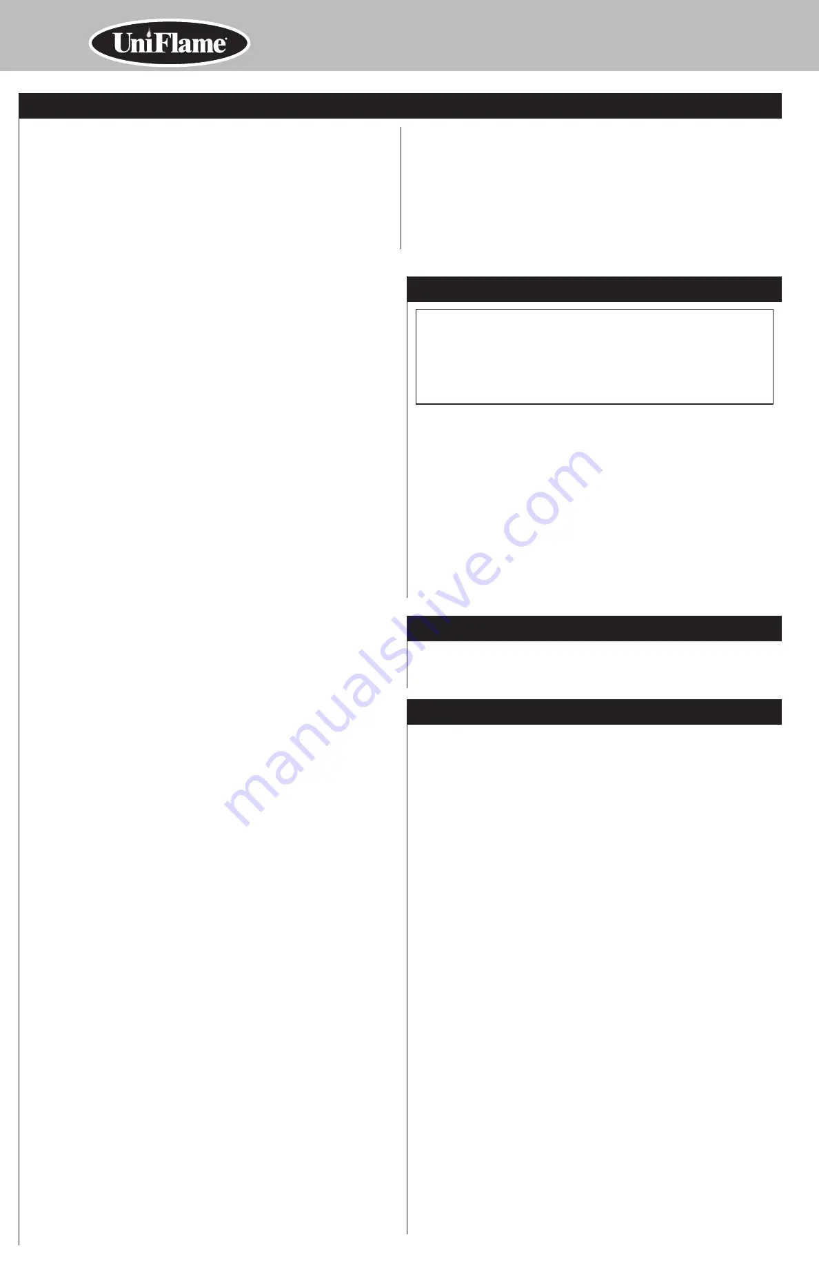 Uniflame CBC700W Owner'S Manual Download Page 6