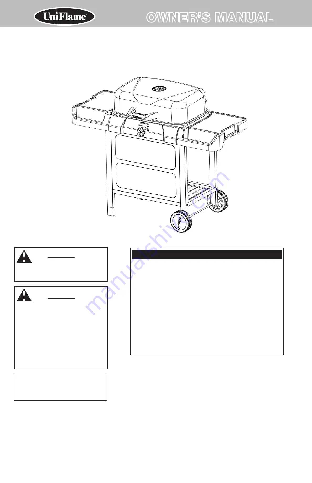 Uniflame CBC741W Owner'S Manual Download Page 1